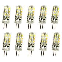 10 Pcs 1.5W G4 LED Bi-pin Lights 24 SMD 3014 150LM Dimmable Warm White / Cool White Decorative DC12V