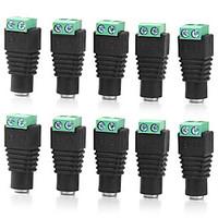 10 Pcs 5.5mm x 2.1mm DC Power Cable Female Connector Plug for CCTV Camera