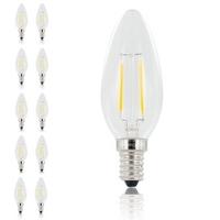 10 pack 2w e14 filament candle bulb 25w