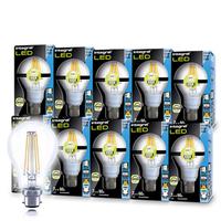 10 Pack 6.2W B22 Filament Globe - Dimmable