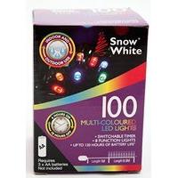 100 Mulit Colour LED Christmas Batterry Operated (120 Hours) Lights + Timer & 8