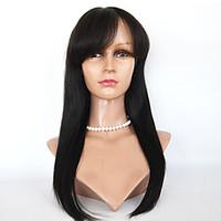 100% Virgin Brazilian Full Lace Human Hair Wigs With Bangs Lace Front Wig Straight Full Lace Wig For Black Woman