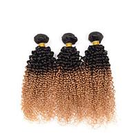 10 26 ombre kinky curly hair weave 3 bundles human hair weft extension ...