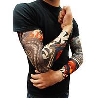 10pcs Set Body Art Arm Stockings Slip Accessories Fake Temporary Tattoo Sleeves, Tiger, Crown Heart, Skull, Tribal Shape