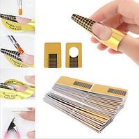 100PCS Nail Art Forms For Acrylic UV Gel Tips Lengthen Paper Tray Tools