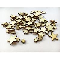 100PCS Mini Mixed Wooden Stars Embellishments for Craft Party Table Confetti