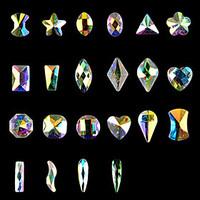 10PCS Nail Art Flat Many Aspects Special-Shaped Diamond AB Iridescence Nails ShanZuan 10 Style Optional