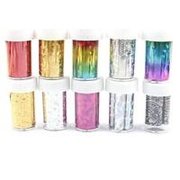 10PCS Laser Foil Nail Decorations Starry Nail Stickers (120x4x0.1cm)