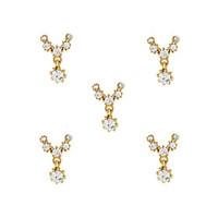 10pcs Gold Necklace with Clear Rhinestone 3D Charm Alloy Nail Art Decoration