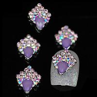 10pcs Purple Unique Glitter DIY Alloy Accessories Nail Art Decoration