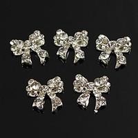 10pcs Bling Charm Bowknot Full Clear Rhinestones 3D Alloy Nail Art Decoration