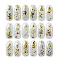 103PCS Large Size Bronzing Stickers Paste Manicure Gold Silver Flowers Sticker Decal 3D Nail Art Decorations