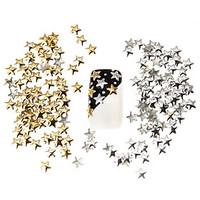 100pcs Best Price Set 5mm Silver And Golden Star Metal Studs Manicure Nail Art 3D Decorations