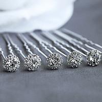 10 Pieces Cubic Zirconia Headpiece-Wedding Special Occasion Casual Office Career Outdoor Hair Pin Hair Stick Hair Tool
