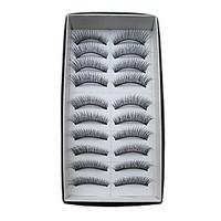 10 pairs european human hair eyelash black false eyelashes