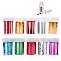 10pcs 4cmx120cm each pcs nail art transfer foil sticker paper1pcs nail ...