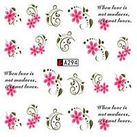 10pcs/set Sweet Style Beautiful Flower Design Nail Art Sticker Beautiful Nail Water Transfer Decals Nail DIY Design A294
