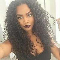 10-26 Inch 100% Human Virgin Hair Lace Wig Lace Front Natural Black Color Kinky Curly Lace Wig-glueless with Baby Hair