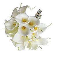 10 Pcs Calla Lily Bridal Wedding Party Decor Bouquet Latex Touch Artificial Flower Bunch (Length35cm)