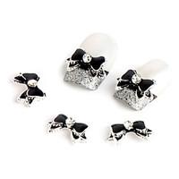 10pcs Black Bow Nail Jewelry