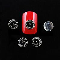 10pcs Black Metal Clock Shape DIY Nail Art Decoration