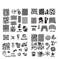 10pcs New Square 6.2cm Nail Art Plates Template DIY Nail Stamp Stamping Mould (OM-21 to OM-A30)