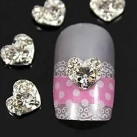 10pcs 3d rhinestone heart finger tips jewelry accessories nail art dec ...