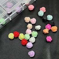 100pcs mix color resin rose flower accessories not include box 3d nail ...