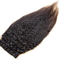 100% Brazilian Human Hair Clip In Extension Kinky Straight Natural Color Clip In Human Hair Extensions