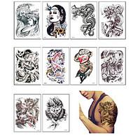 10PCS/LOT Fashion Waterproof Temporary Tattoo Henna Design Tattoo Sticker Couple Tattoos Transfer Fake Tattoo Sleeve