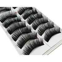 10 Pairs Fabulous Thick Black Chemical Fiber False Eyelashes