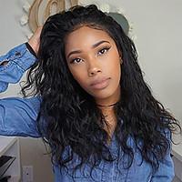 100% Human Virgin Hair Lace Wig Lace Front Water Wave Lace Wig-glueless with Baby Hair