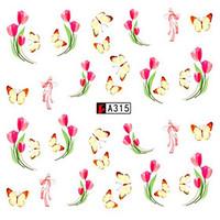 10pcs/set Nail Art Sticker Beautiful Flower Lovely Butterfly Design Nail Water Transfer Decals Nail DIY Tip A315