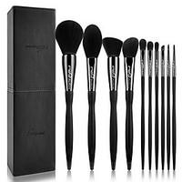 10 Makeup Brushes Set Synthetic Hair Professional Face Eye Lip
