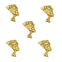 10pcs Egyptian Queen Nefertiti Egypt Theme 3D Gold Nail Art Alloy 7mm x 10mm