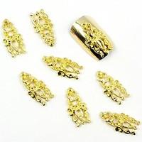 100PCS 3D Gold Nail Jewelry Lovely Totem for False Acrylic Molds Nail Art Decorations