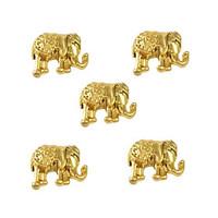 10pcs Tiny Gold Elephant 3D Alloy Nail Art Decoration 5mm x7mm