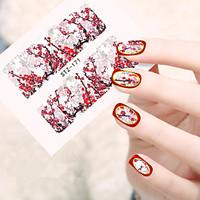 10pcs/set New Fashion Nail Art Sticker Beautiful Blossom Plum Flower Nail Water Transfer Decals Nail Beauty Design STZ-171