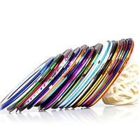 10pcsset mixed colors rolls striping tape line metallic yarn line nail ...