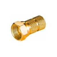 10 x twist on f plug gold f connectors for satellite cable tv 65mm