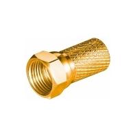 10 x twist on f plug gold f connectors for satellite cable tv 70mm