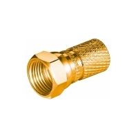 10 x Twist On F Plug Gold F Connectors for Satellite Cable TV - 7.3mm