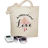 100 cotton cloth bag stop bullying, spread love