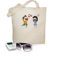 100 cotton fabric bag typical love