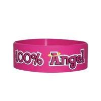 100 angel pink rubber wristband