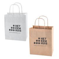 100 x Personalised Paper bag white and brown - National Pens