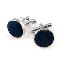 100 silk navy natte cufflink