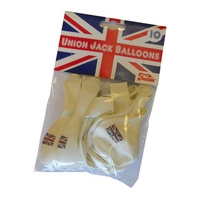 10 union jack print balloons