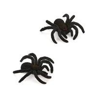 10cm set of 2 flocked halloween spiders