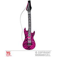 105cm Pink Zebra Print Inflatable Guitar